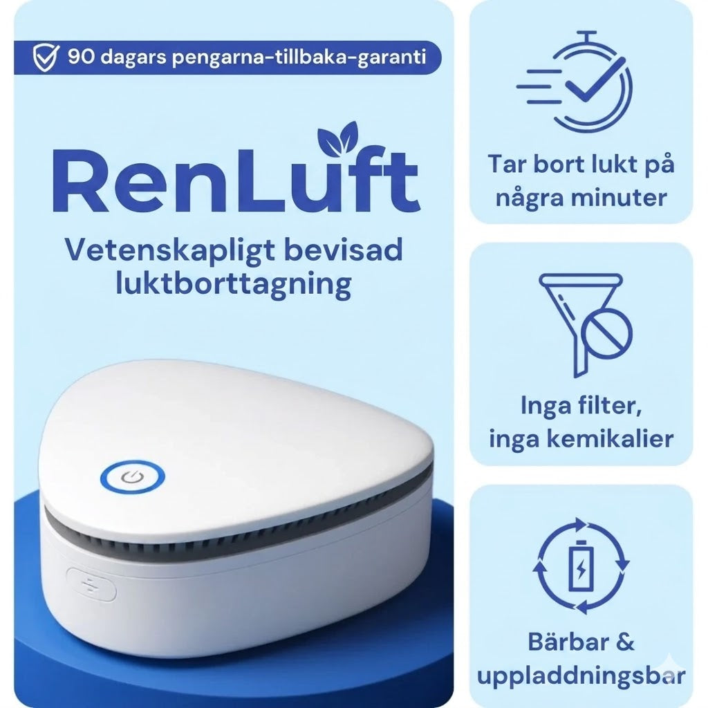 RenLuft | Tar bort rök, djur- och matlukt med ett knapptryck