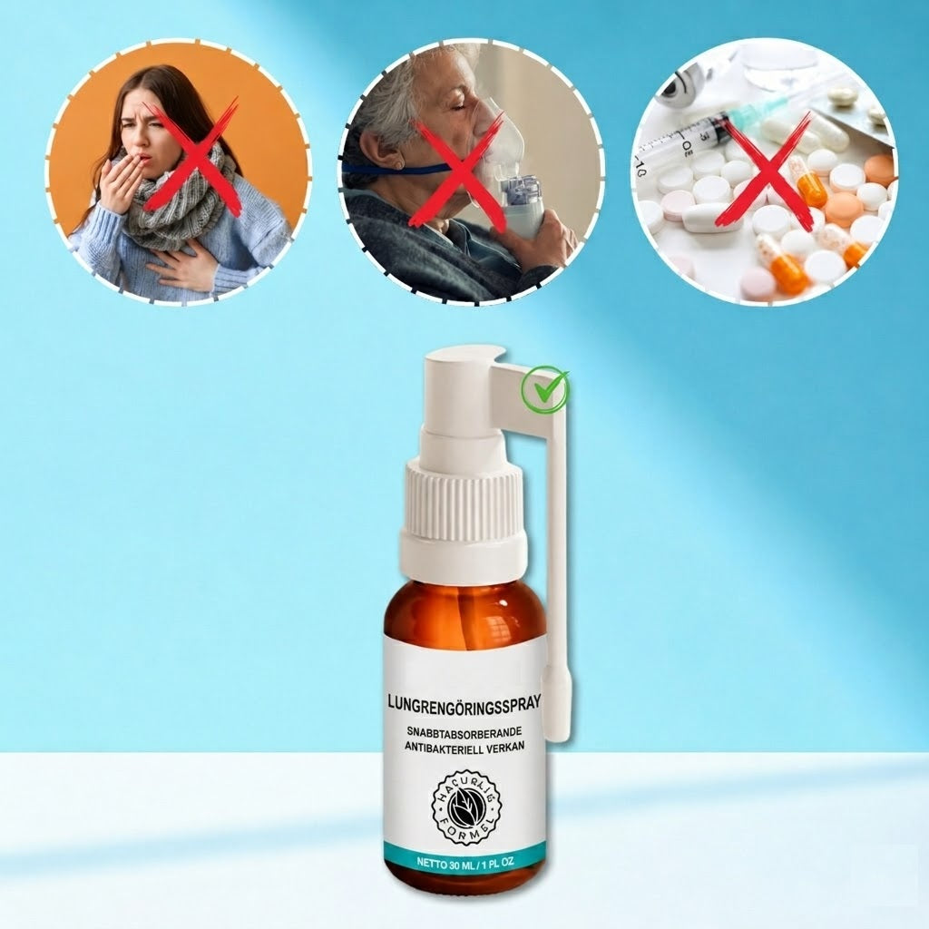 Gooyeer-Spray | Tar bort upp till 92 % av det ansamlade slemmet i lungorna inom 48 timmar